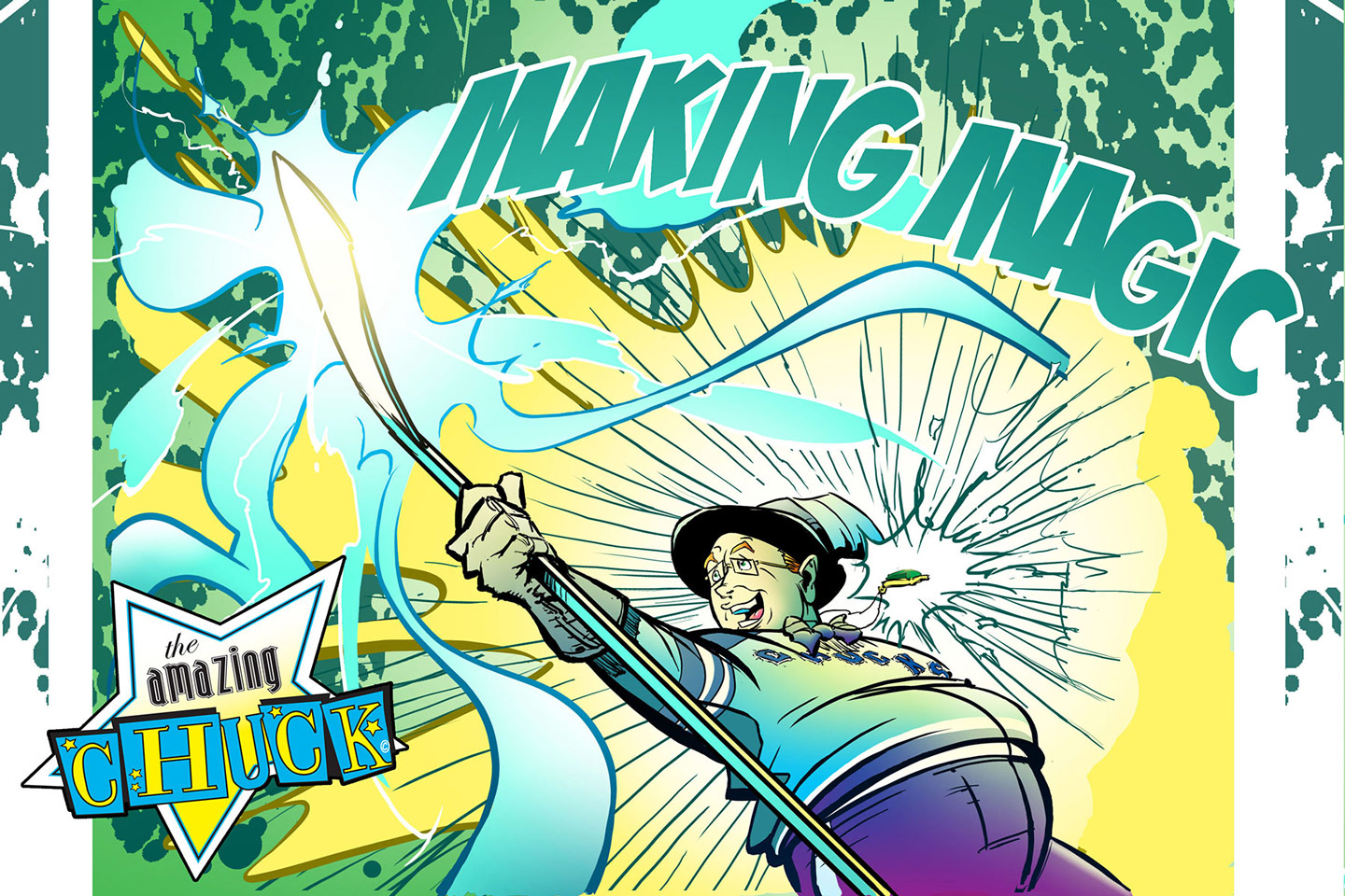 Making Magic, illustration of Chuck creating his hockey magic